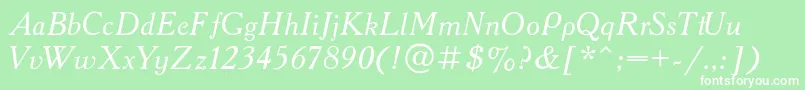 AcademyItalic Font – White Fonts on Green Background