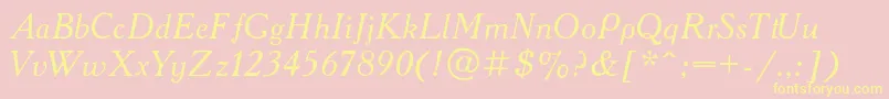 AcademyItalic Font – Yellow Fonts on Pink Background