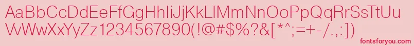 PragmaticaExtralight Font – Red Fonts on Pink Background