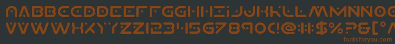 Czcionka Planetxcompact – brązowe czcionki na czarnym tle