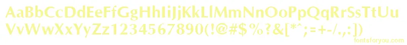 OptaneBold-fontti – keltaiset fontit valkoisella taustalla