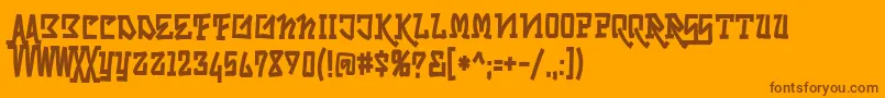 Skrybylrr Font – Brown Fonts on Orange Background