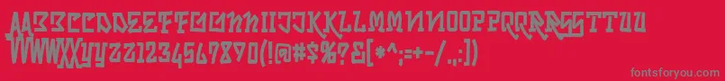 Skrybylrr Font – Gray Fonts on Red Background