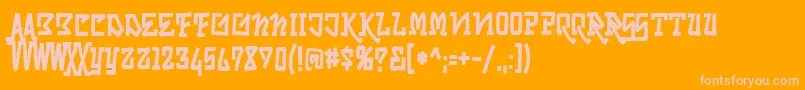 Skrybylrr Font – Pink Fonts on Orange Background