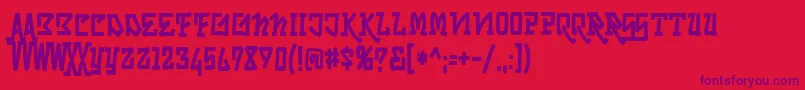 Skrybylrr Font – Purple Fonts on Red Background