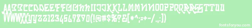 Skrybylrr Font – White Fonts on Green Background