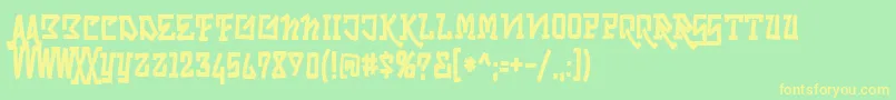 More about Skrybylrr Font Skrybylrr Font – Yellow Fonts on Green Background