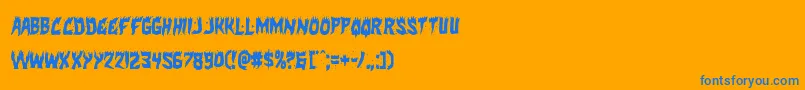 Hotkisscond-Schriftart – Blaue Schriften auf orangefarbenem Hintergrund