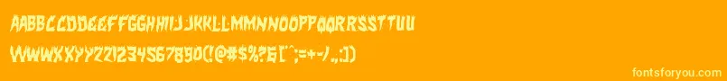 Hotkisscond-Schriftart – Gelbe Schriften auf orangefarbenem Hintergrund