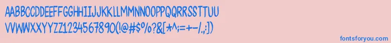 Fonte CheesegumDemo – fontes azuis em um fundo rosa