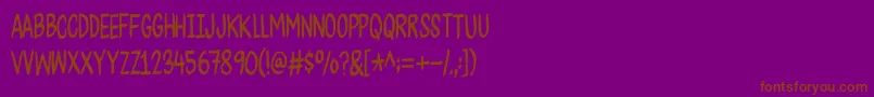 CheesegumDemo-fontti – ruskeat fontit violetilla taustalla