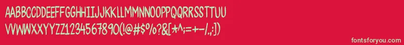CheesegumDemo Font – Green Fonts on Red Background