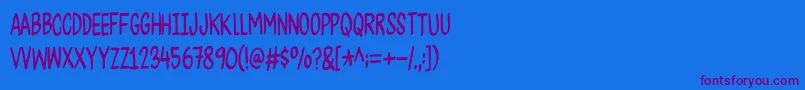 CheesegumDemo Font – Purple Fonts on Blue Background