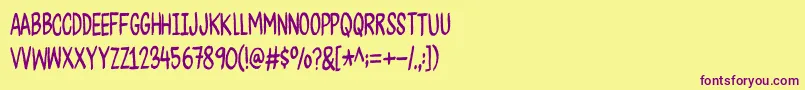 CheesegumDemo Font – Purple Fonts on Yellow Background