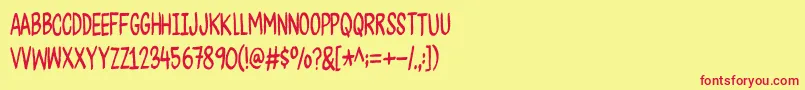 CheesegumDemo Font – Red Fonts on Yellow Background