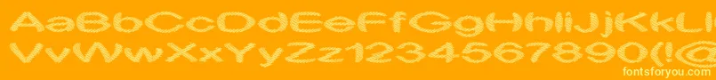 ObtuseTwo-Schriftart – Gelbe Schriften auf orangefarbenem Hintergrund