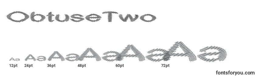 Размеры шрифта ObtuseTwo