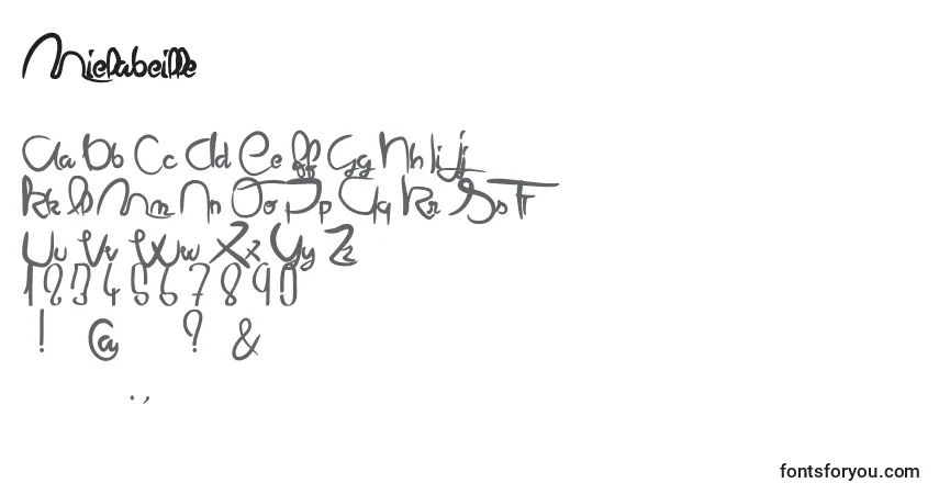 Schriftart Mielabeille – Alphabet, Zahlen, spezielle Symbole