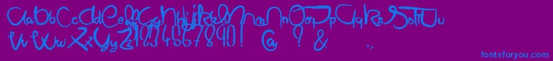 Mielabeille-Schriftart – Blaue Schriften auf violettem Hintergrund