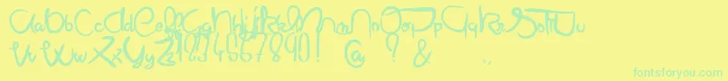 Mielabeille Font – Green Fonts on Yellow Background