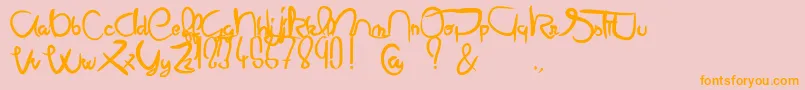 Mielabeille-Schriftart – Orangefarbene Schriften auf rosa Hintergrund