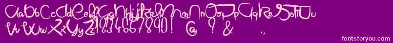 Mielabeille-Schriftart – Rosa Schriften auf violettem Hintergrund