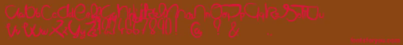 Mielabeille-Schriftart – Rote Schriften auf braunem Hintergrund
