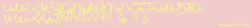 Mielabeille-Schriftart – Gelbe Schriften auf rosa Hintergrund