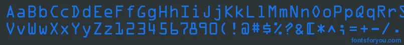 OcrOnec Font – Blue Fonts on Black Background