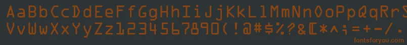 Шрифт OcrOnec – коричневые шрифты на чёрном фоне
