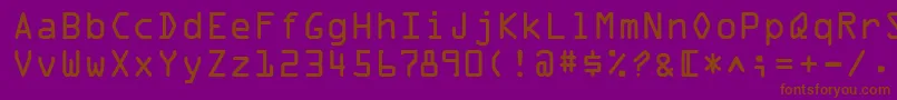 Шрифт OcrOnec – коричневые шрифты на фиолетовом фоне