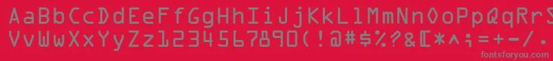 フォントOcrOnec – 赤い背景に灰色の文字