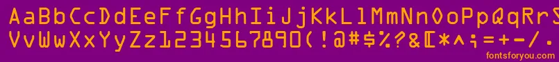 フォントOcrOnec – 紫色の背景にオレンジのフォント