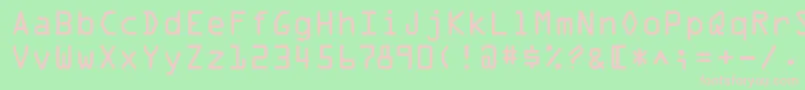 OcrOnec Font – Pink Fonts on Green Background