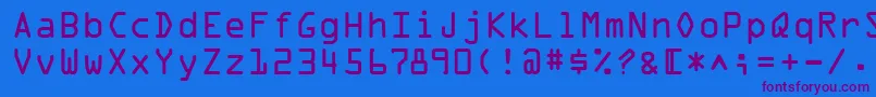 OcrOnec Font – Purple Fonts on Blue Background