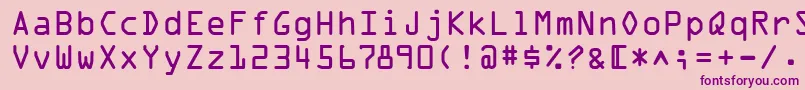 フォントOcrOnec – ピンクの背景に紫のフォント