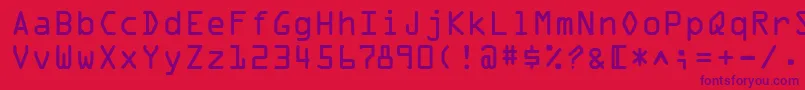 OcrOnec Font – Purple Fonts on Red Background