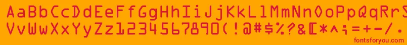 OcrOnec Font – Red Fonts on Orange Background