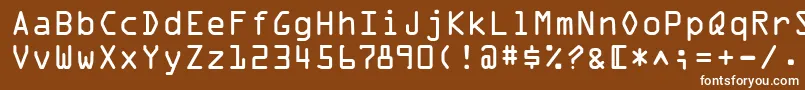 フォントOcrOnec – 茶色の背景に白い文字