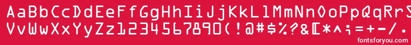 フォントOcrOnec – 赤い背景に白い文字