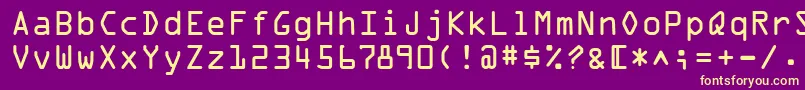 OcrOnec Font – Yellow Fonts on Purple Background