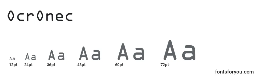 OcrOnec Font Sizes