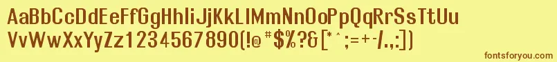 Rollosb Font – Brown Fonts on Yellow Background