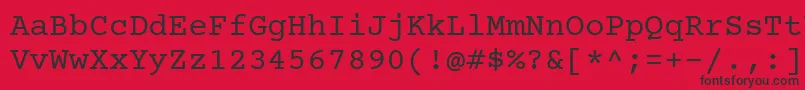 Courier Prime Font – Black Fonts on Red Background