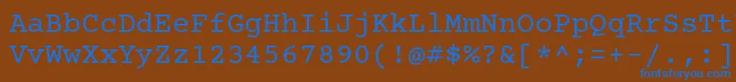 Courier Prime Font – Blue Fonts on Brown Background