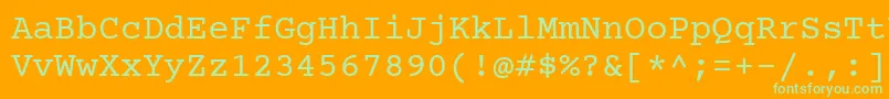 Courier Prime Font – Green Fonts on Orange Background