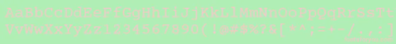 Courier Prime Font – Pink Fonts on Green Background