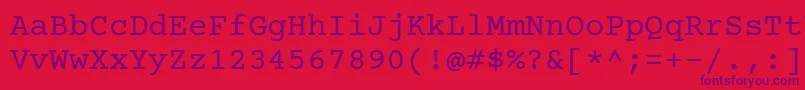 Courier Prime Font – Purple Fonts on Red Background