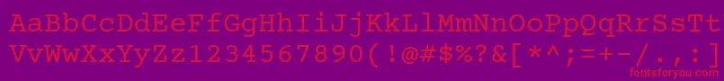Courier Prime Font – Red Fonts on Purple Background
