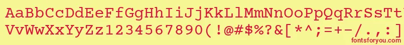Saiba mais sobre a fonte Courier Prime Fonte Courier Prime – fontes vermelhas em um fundo amarelo